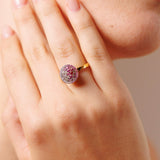 Wish Ring in 18K Yellow Gold & White Gold with Rubies and Diamonds
