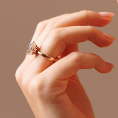 Wish Ring in 18K Rose Gold & White Gold with Blue Diamonds