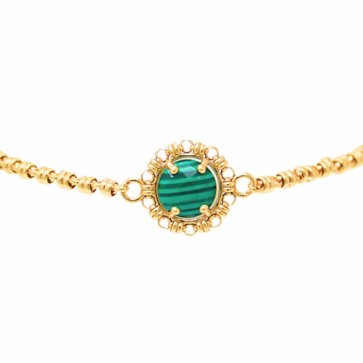 Gemma Bracelet in Gold with Malachite