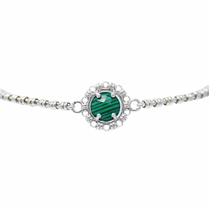 Gemma Bracelet in Silver with Malachite
