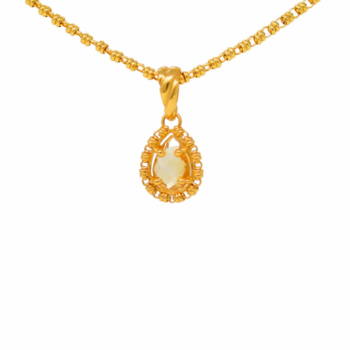 Drop Pendant in Gold with Citrine, Small