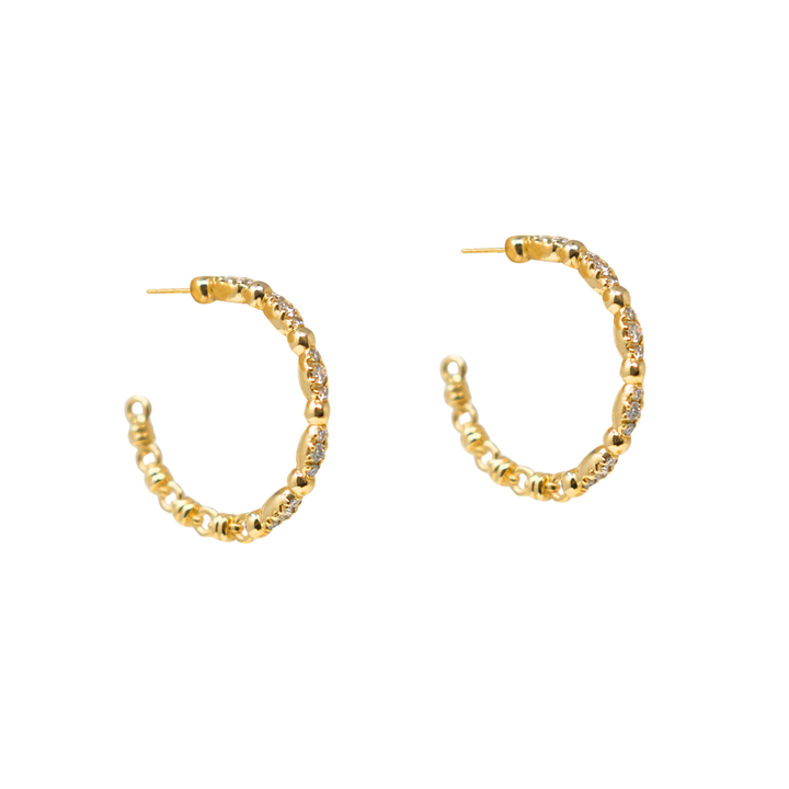Whisper Earrings in 14k Yellow Gold with Diamond Clusters