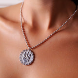 Trident Circle Necklace in Silver