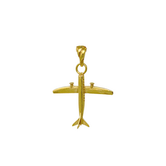 Small Airplane Pendant in Gold