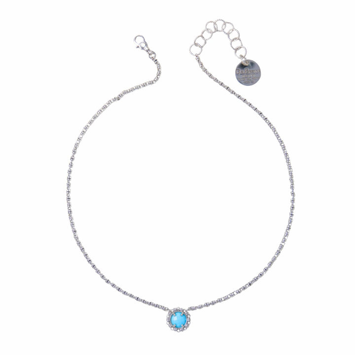 Gemma Necklace in Silver with Turquoise