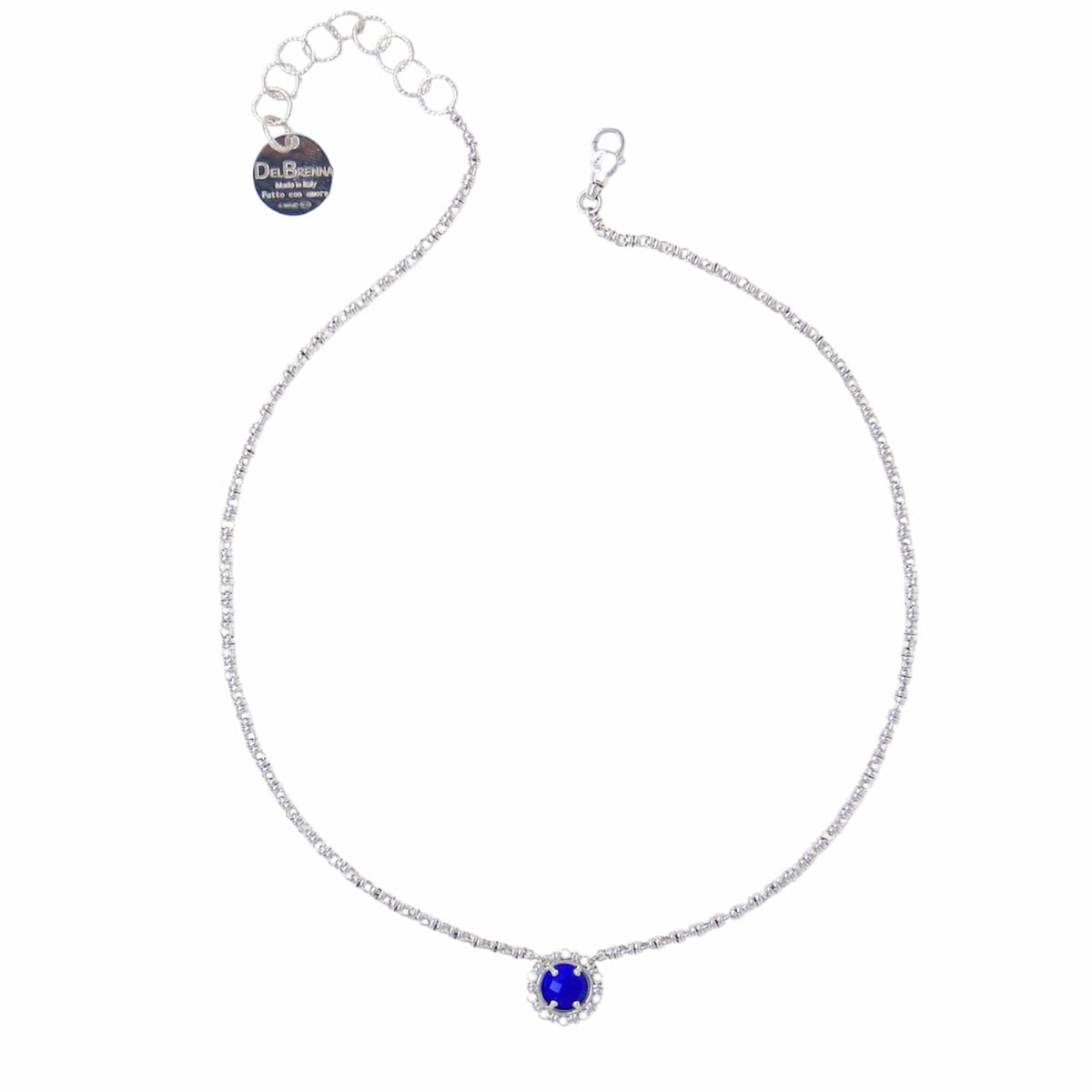 Gemma Necklace in Silver with Lapis