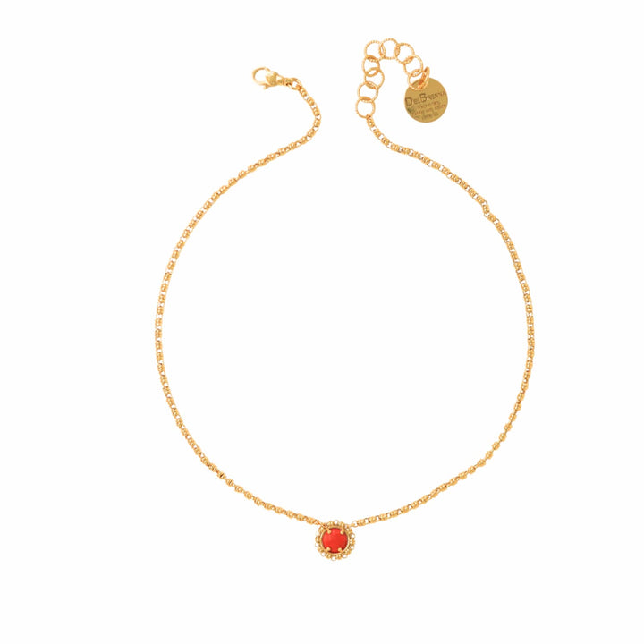 Gemma Necklace in Gold with Coral