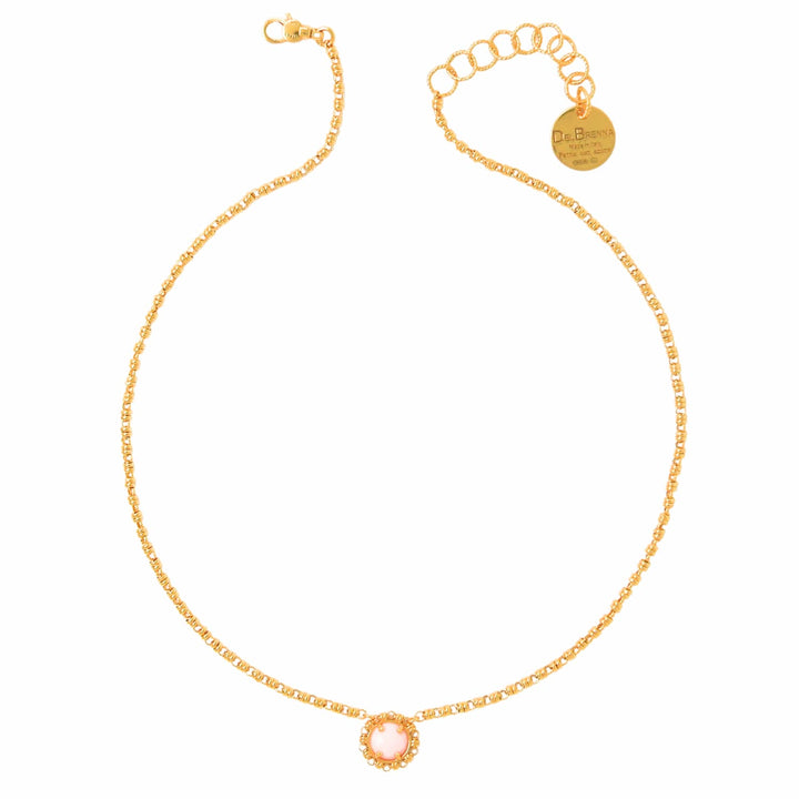 Gemma Necklace in Gold with Pink Coral