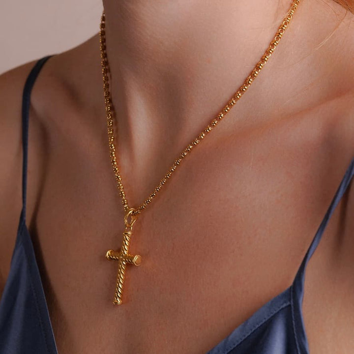 Large Lonestar Cross Pendant in Gold