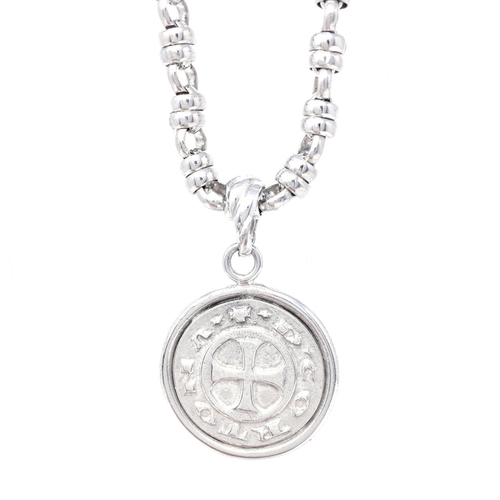 Cortona Coin Pendant in Silver