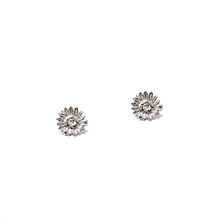 Sunflower Stud Earrings in Silver