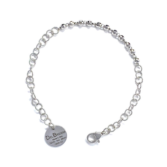 Wispy 5mm Bracelet in Silver with Diamond Beads