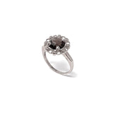 8mm Filary Ring in Silver with Smoky Quartz