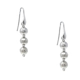 Hammered Beads Earrings in Silver