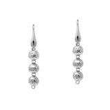 Hammered Beads Earrings in Silver