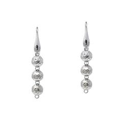 Hammered Beads Earrings in Silver