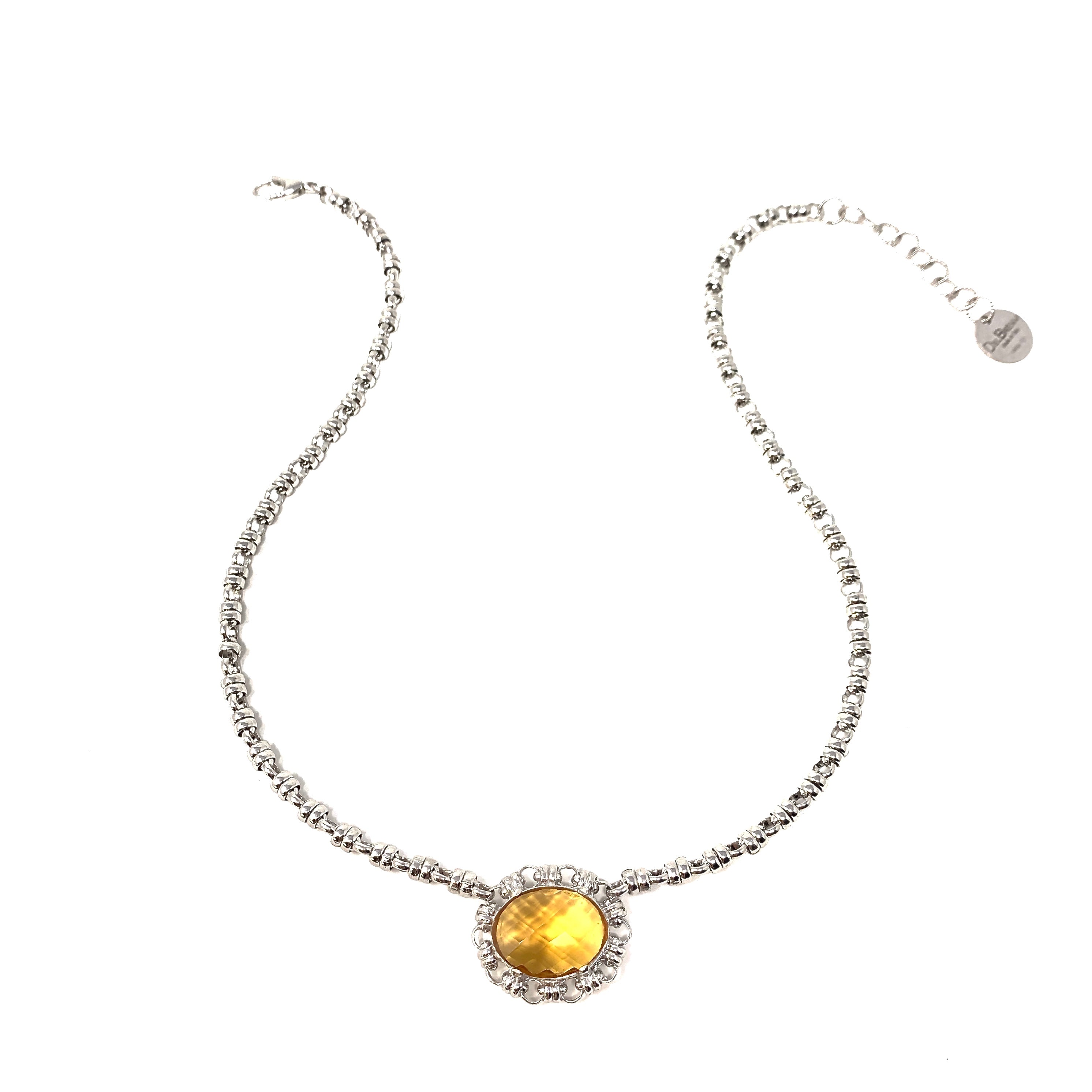 Megani Necklace in Silver with Citrine