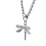 Small Dragonfly Pendant in Silver