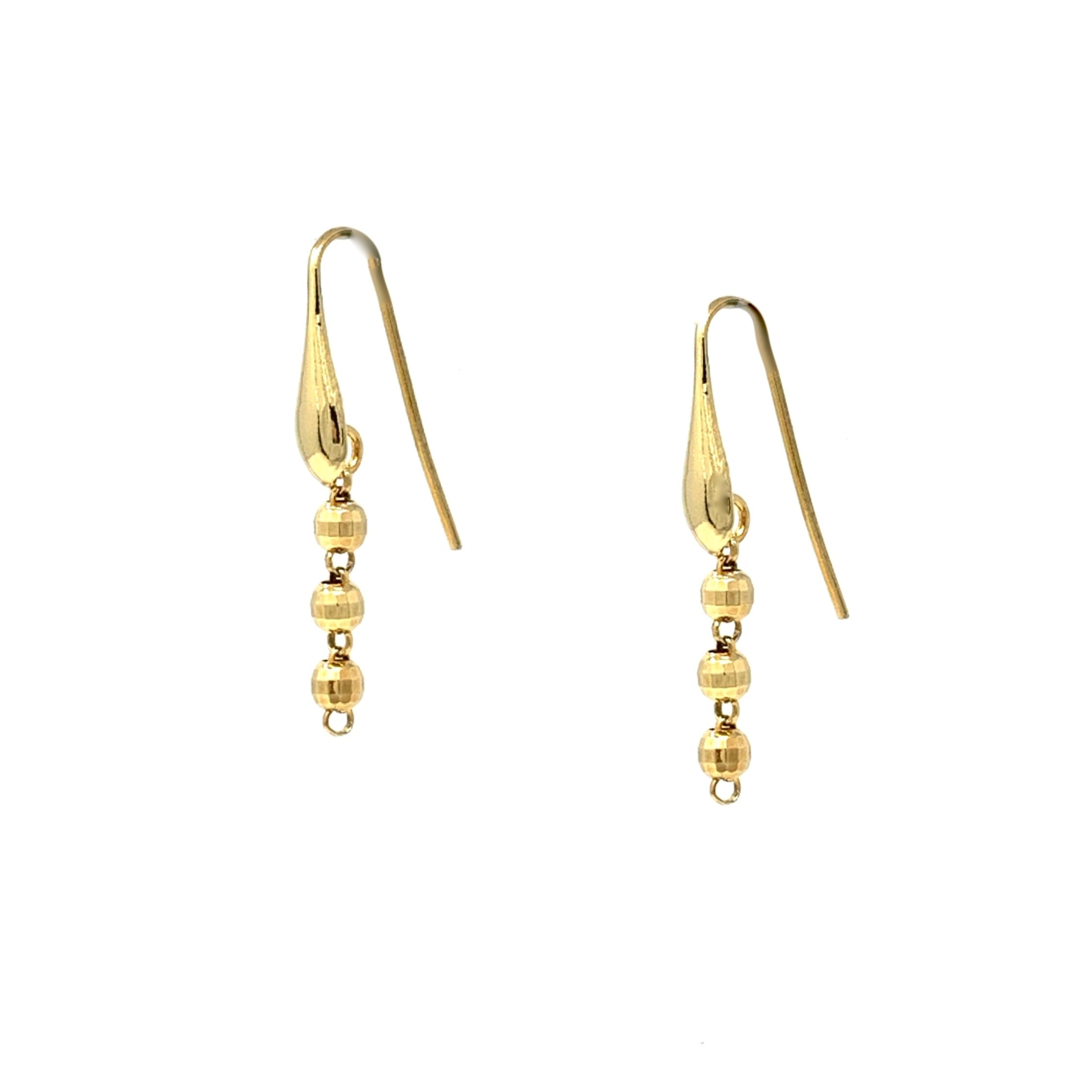 Diamond Beads Earrings in Gold, Short