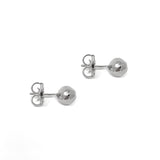 Hammered Beads Stud Earrings in Silver