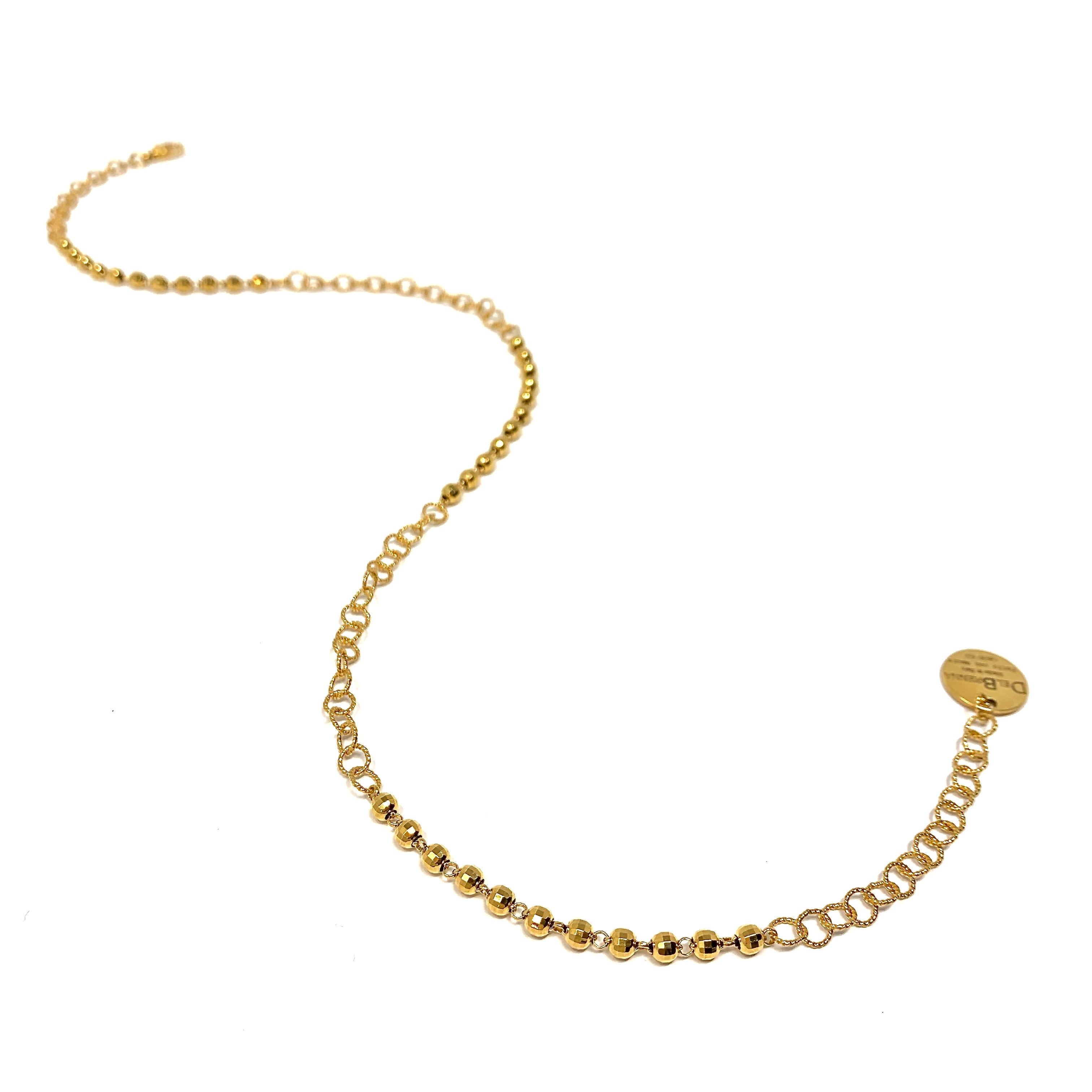 Wispy 5mm Necklace in Gold with Diamond Beads