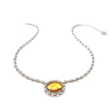 Megani Necklace in Silver with Citrine