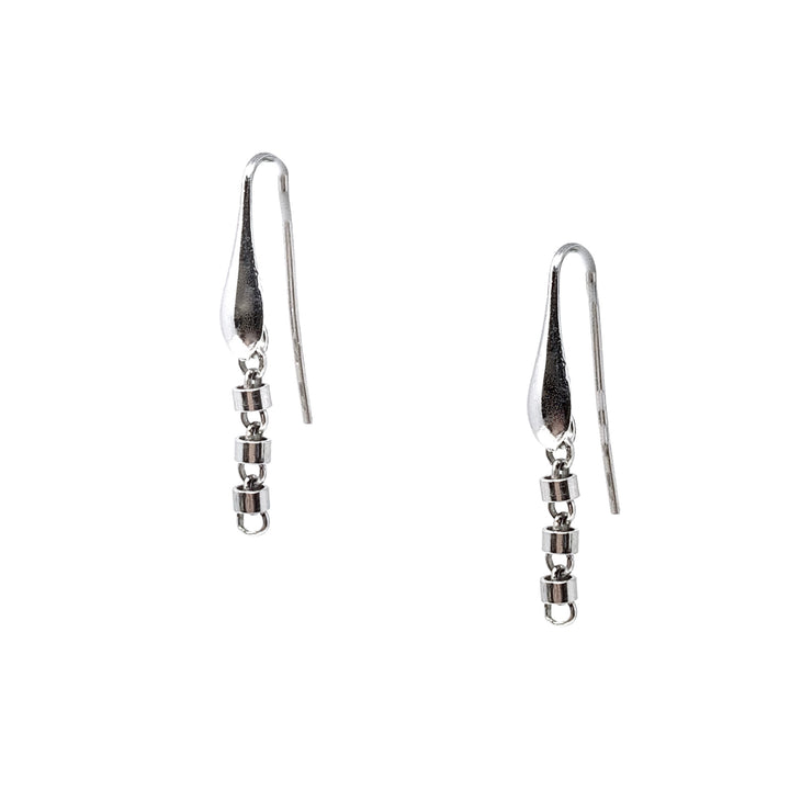 Cylinders Earrings in Silver, Short