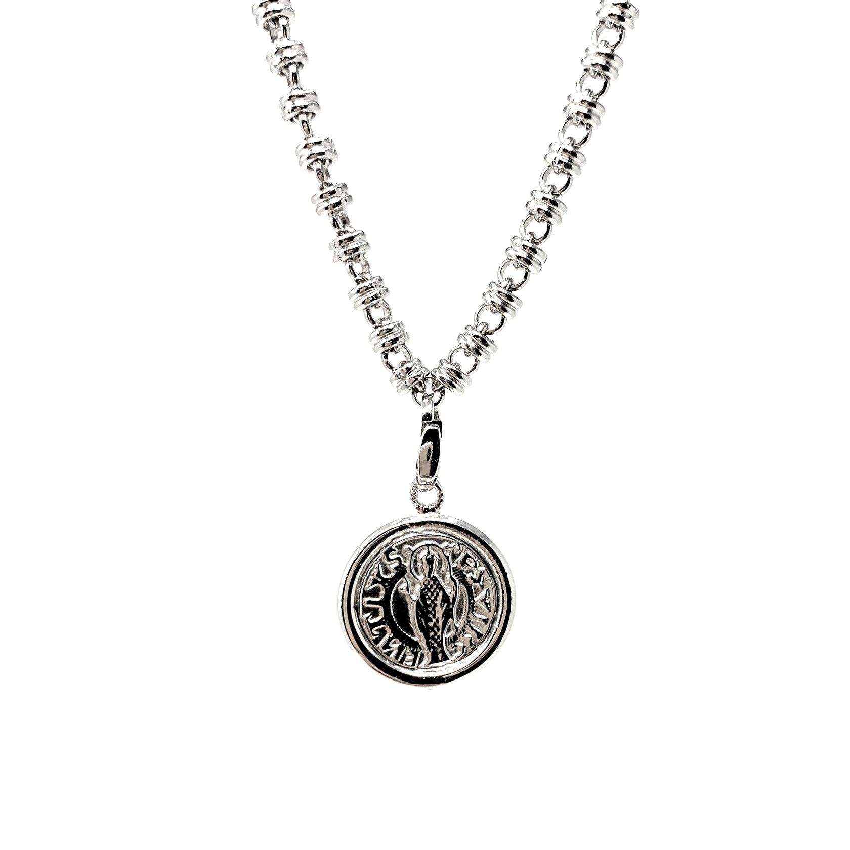 Cortona Coin Charm in Silver
