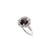 8mm Filary Ring in Silver with Smoky Quartz