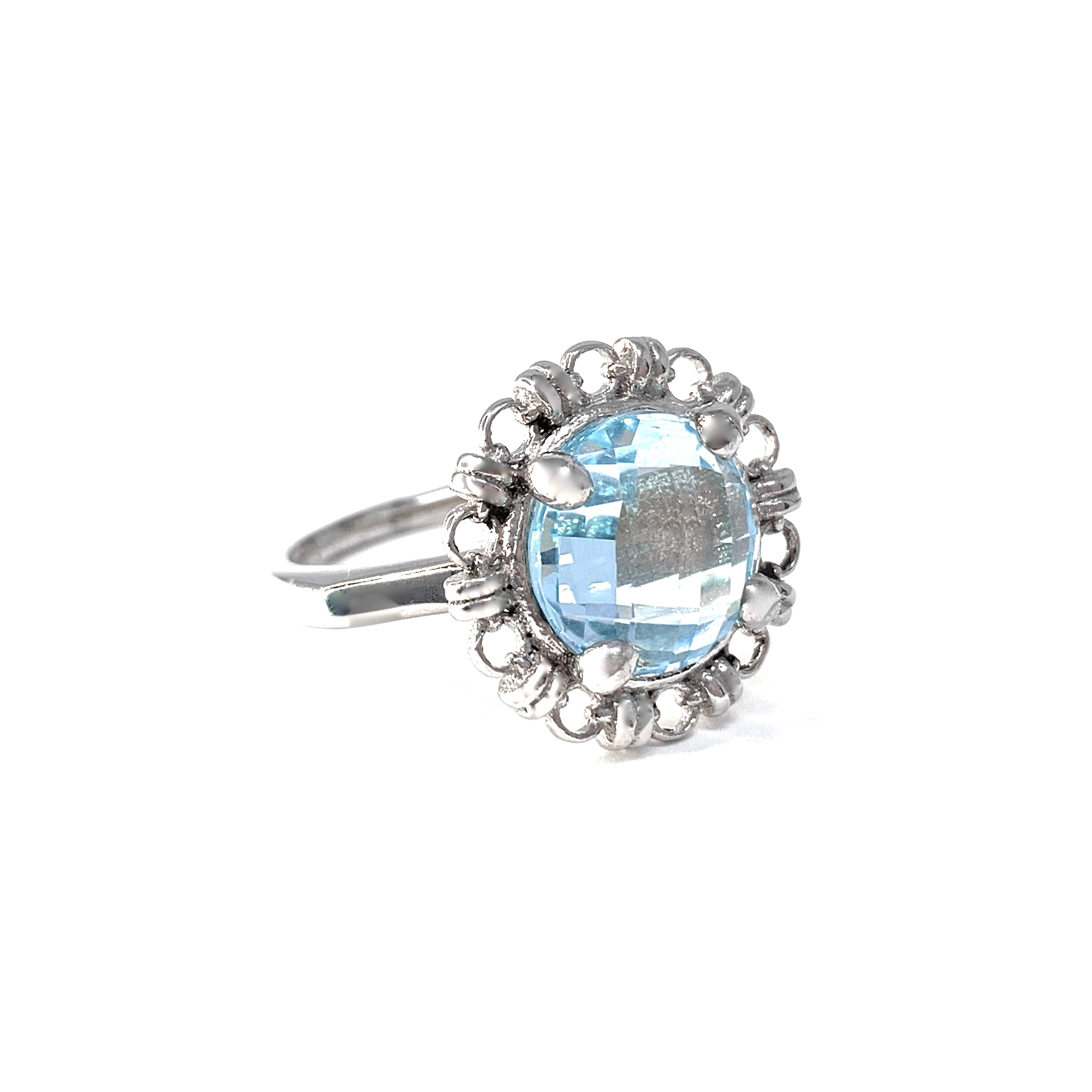 Filary Ring in Silver with Blue Topaz
