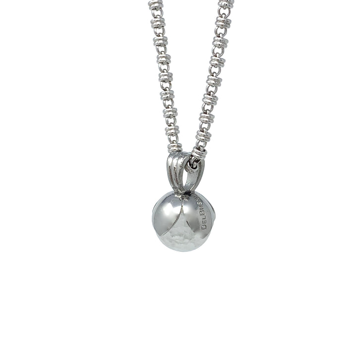 Magnolia Pendant in Silver with Crackle White Agate