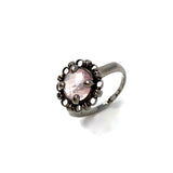 8mm Filary Ring in Black with Rose Quartz