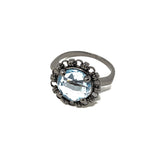 Filary Ring in Black with Blue Topaz