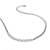 Wispy 5mm Necklace in Silver with Diamond Beads