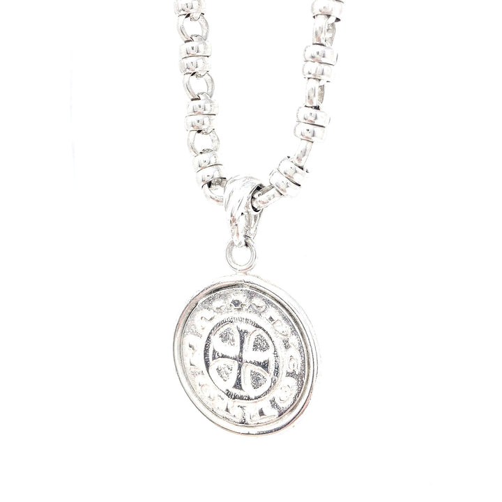 Cortona Coin Pendant in Silver