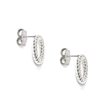 Rope Circle Stud Earrings in Silver