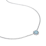Mini Filary Necklace in Silver with Blue Topaz