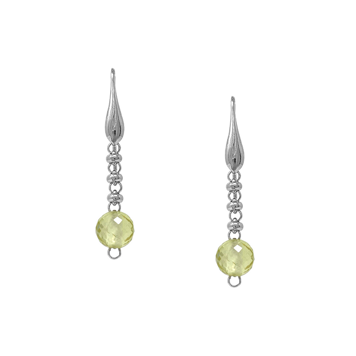 Bubbles Color Earrings in Silver with Green Quartz