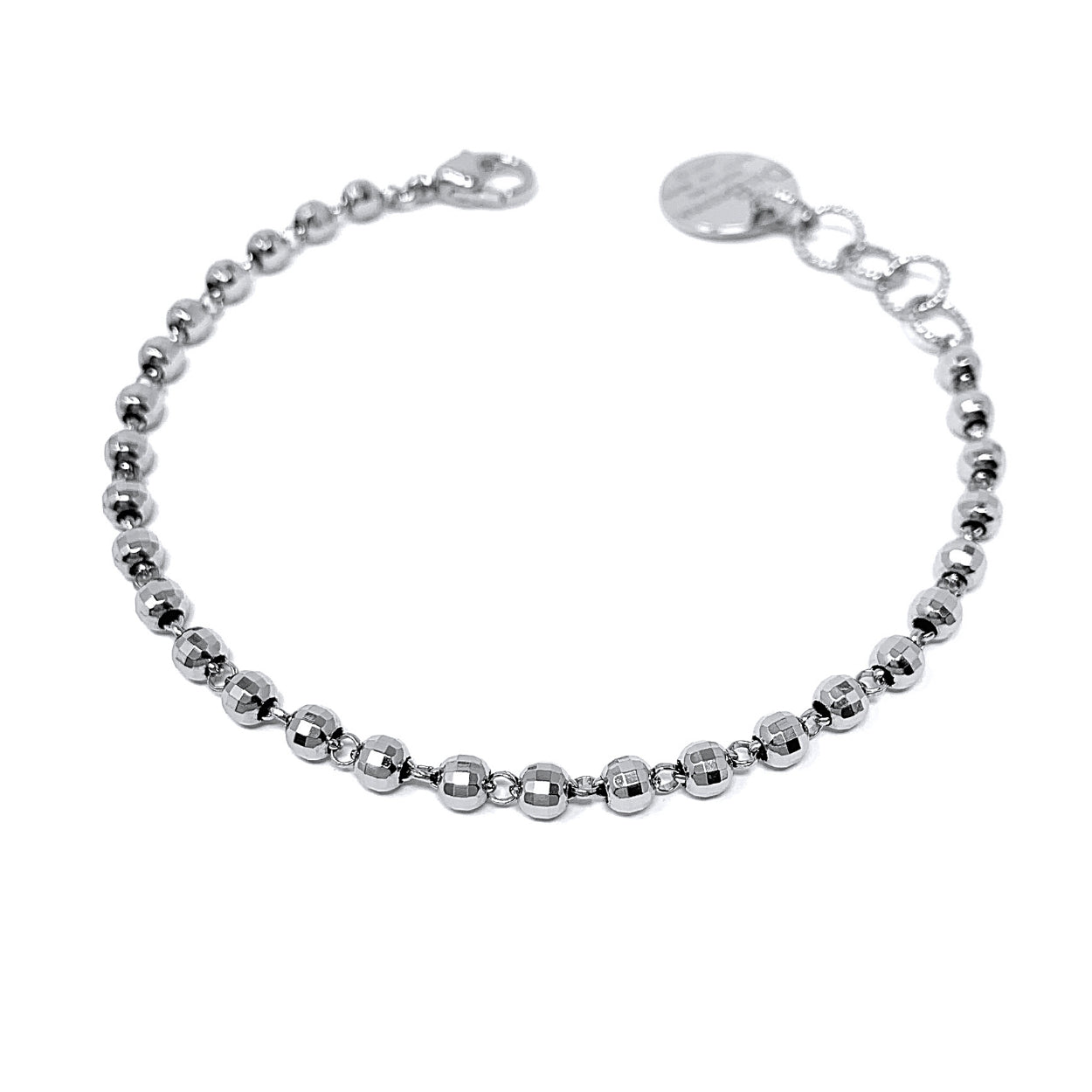 Diamond Beads Bracelet in Silver