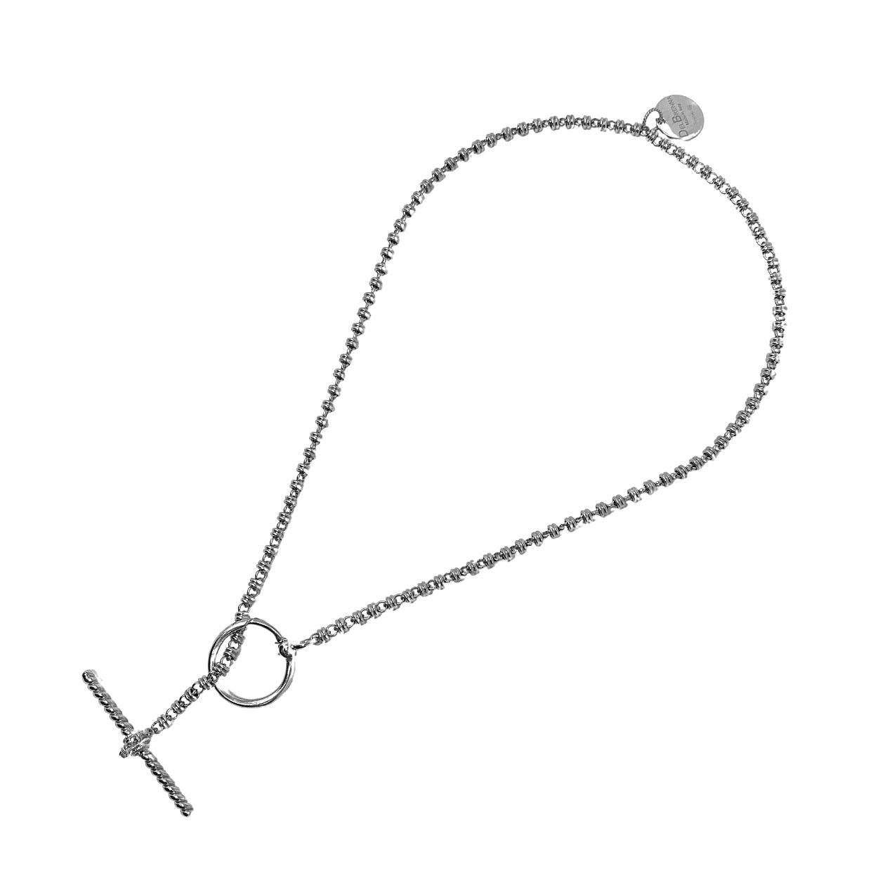 A silver necklace with a toggle clasp to match the silver chain in the necklace - from the Links 3mm collection from DelBrenna Italian Jewelry designers and artisans. Hand-crafted in Tuscany.