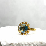 Filary Ring in Gold with Blue Topaz