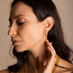 Cylinders Earrings in Gold, Long