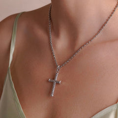 Large Lonestar Cross Pendant in Silver