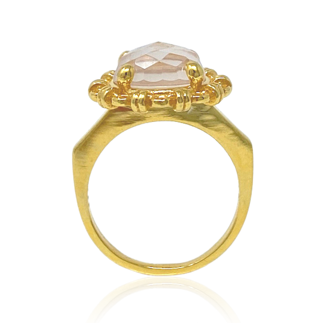 Filary Ring in Gold with Rose Quartz