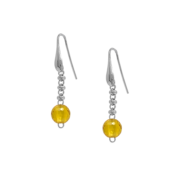 Bubbles Color Earrings in Silver with Orange Quartz