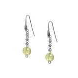 Bubbles Color Earrings in Silver with Green Quartz