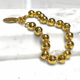 Hammered Beads Bracelet in Gold