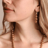 Hammered Beads Earrings in Gold