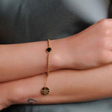 Petite Piazza Bracelet in Gold with Onyx