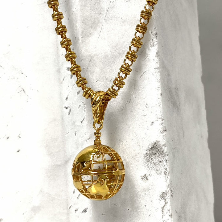 Small Globe Pendant in Gold